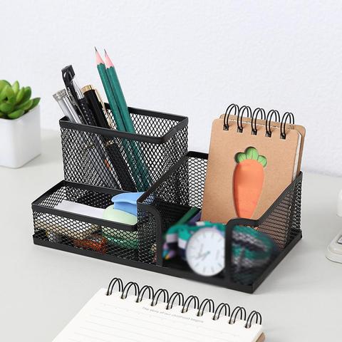 Maille métal porte-stylo support combinaison bureau accessoires de bureau papeterie organisateur bureau crayon maquillage porte-pinceau ► Photo 1/6