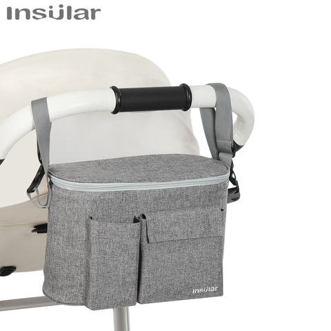 Insulaire bébé poussette sac organisateur bouteille support de verre couches sacs maternité Nappy sac accessoires pour Portable landau ► Photo 1/6