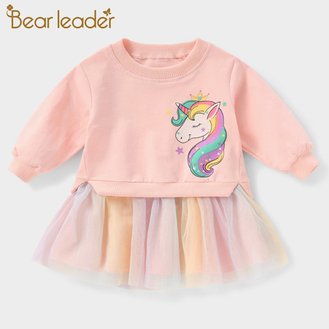 Bear Leader – robe sans manches pour filles, Costume de fête à paillettes, en maille, bouffante, vêtements arc-en-ciel, nouvelle collection, été ► Photo 1/6