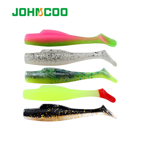 JOHNCOO 12 pièces appât souple TPR pêche 6cm 2.3g leurre artificiel perche truite nageuse Minnowz Jig leurre Shad leurre de pêche ► Photo 1/6