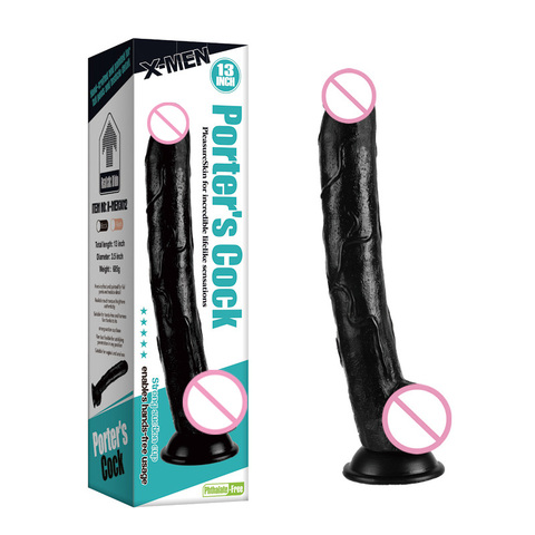 Thich – godemiché noir géant de 33cm de Long, énorme godemiché réaliste à ventouse, produit sexuel pour femmes et hommes, Couple Gay ► Photo 1/3