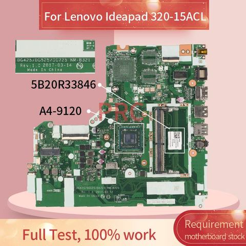 Carte mère pour ordinateur Lenovo Ideapad 320-15ACL 320-15AST A4-9120, carte mère pour ordinateur portable Lenovo Ideapad, DG425/DG525/DG725 NM-B321 DDR4 ► Photo 1/6