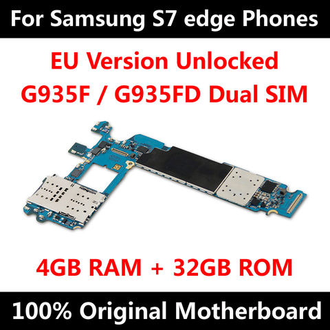 Carte mère originale débloquée pour Samsung Galaxy S7 Edge (G935F/FD), circuit imprimé principal avec puces, IMEI et système d'exploitation, version EU ► Photo 1/1