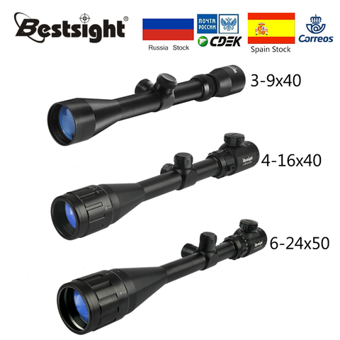 Bestsight 3-9x40 portées de chasse 4-16x40 optiques portées de fusil 6-24x50 lunette de visée tactique Airsoft Air gun Sniper portée de fusil ► Photo 1/6