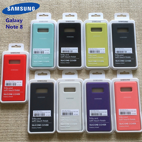 Coque de téléphone Samsung en Silicone liquide doux au toucher, étui Original soyeux pour Galaxy Note 8 avec boîte ► Photo 1/3