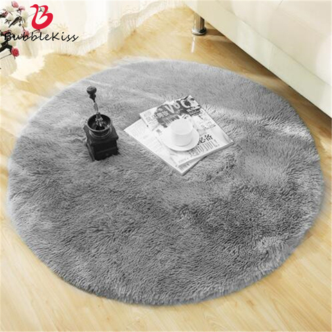 Tapis rond moelleux tapis pour salon décor fausse fourrure tapis enfants chambre longue peluche tapis pour chambre Shaggy zone tapis moderne ► Photo 1/6