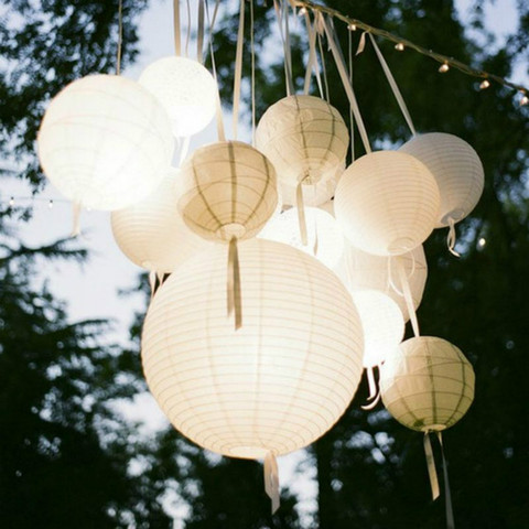 4-6-8-10-12-14-16inch Round Chinese Paper Lantern Christmas Xmas Halloween Wedding Decorative Hanging White Paper Lamps Lampion ► Photo 1/6