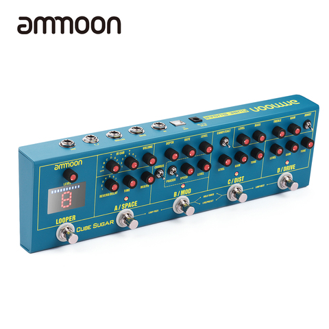 Ammoon CUBE sucre guitare effet pédales distorsion Overdrive Chorus Fuzz Flanger retard réverbération effets pédale guitare accessoires ► Photo 1/6