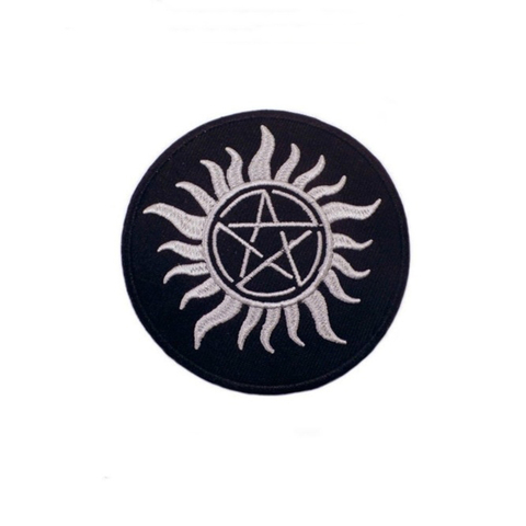 2X Supernatural Anti-Possession brodé Applique fer sur Patch série TV mal puissance SPN Cosplay signe pentagramme soleil ► Photo 1/2