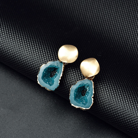 2022 mode résine acrylique Vintage balancent boucles d'oreilles pour les femmes exquis déclaration géométrique or boucles d'oreilles bijoux de mariage ► Photo 1/6