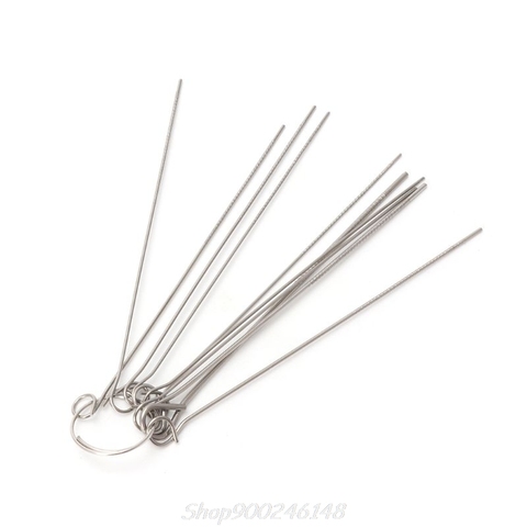 10 pièces/ensemble 0.6mm-1.3mm guitare écrou aiguille fichiers buse Jet gaz soudage pointe nettoyant ► Photo 1/6