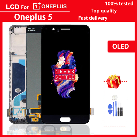 Ensemble écran tactile LCD Super AMOLED avec châssis, 100% pouces, pour OnePlus 5, 5.5 testé ► Photo 1/4