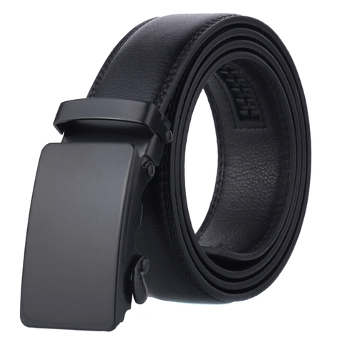 Haute qualité ceinture hommes ceinture automatique en cuir de luxe noir ceinture hommes ceintures automatique boucle Cummerbunds mâle ► Photo 1/6