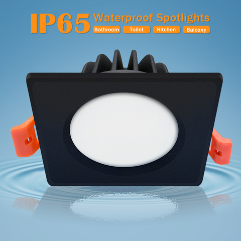 Spot lumineux Led circulaire ou carré conforme à la norme IP65, éclairage de plafond, éclairage d'intérieur, idéal pour une salle de bain ou une chambre à coucher, 7/12/15W, ac 110/Led étanche V ► Photo 1/6