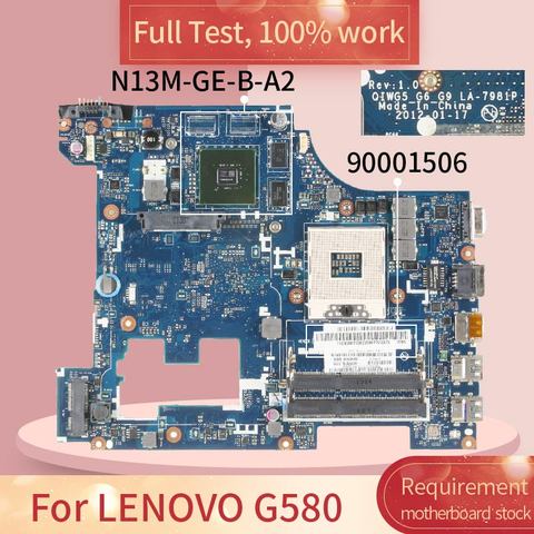 Carte mère DDR3 90001506 pour LENOVO G580 LA-7981P SLJ8E N13M-GE-B-A2, pour ordinateur portable, test complet, 100% fonctionnel ► Photo 1/6