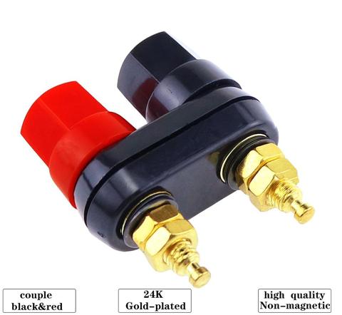 Fiches bananes Couple bornes rouge noir connecteur jack amplificateur borne de liaison poste banane haut-parleur prise Jack outils ► Photo 1/5