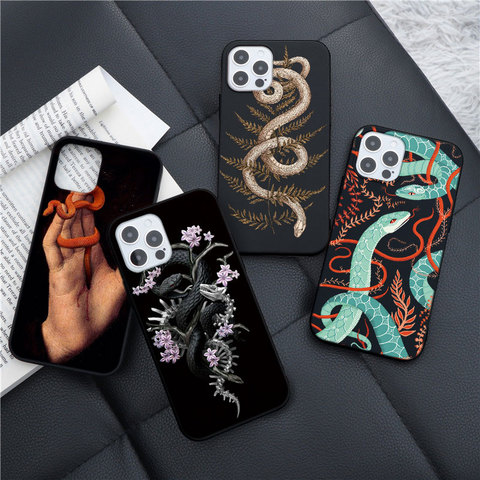 Étui à fleurs de serpent de mode pour Xiaomi Redmi Note 8T 9 8 Pro 9s 7 6 5 9C Mi Poco X3 NFC A3 A2 A1 9 9T 10T Lite housse pour animaux en TPU ► Photo 1/6