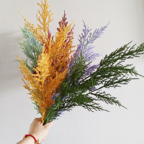 Branches d'aiguilles de pin artificielles, 73cm, fausses fleurs de fougère, pour décoration de maison hôtel, fausses plantes en plastique ► Photo 1/5