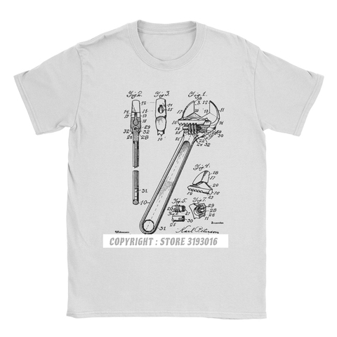 T-Shirt pour hommes, avec image Vintage en 3D, clé de brevet, dessin T-Shirt, ouvreur de T-Shirt, mécanicien, mécanicien ► Photo 1/6