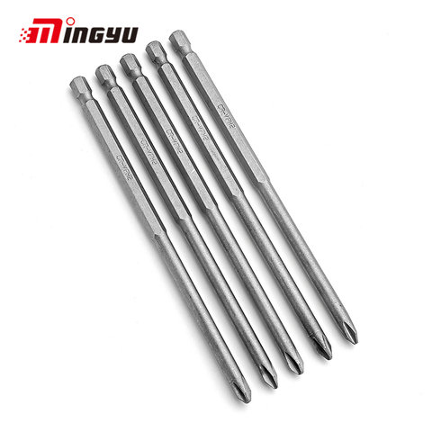 5 pièces 150MM Extra Long PH2 jeu d'embouts 1/4 pouces tige Phillips PH embouts de tournevis pour outils à main croix fendue SL5 tournevis ► Photo 1/3