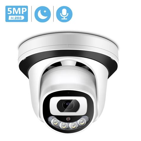 Caméra IP dôme 5MP 3MP alerte humaine 48V POE DC12V caméra de sécurité CCTV Audio Vision infrarouge 1080P RTSP ONVIF P2P caméra filaire IP ► Photo 1/6