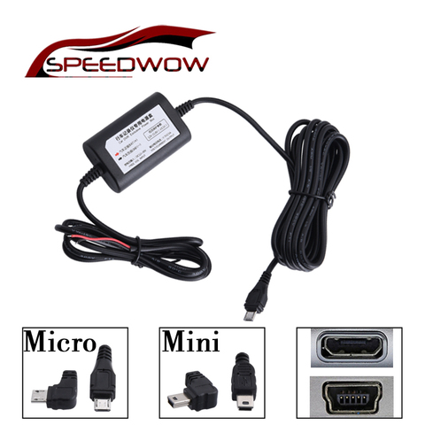 SPEEDWOW Micro/Mini USB câblé chargeur de voiture convertisseur d'inverseur de puissance pour tablette téléphone DVR enregistreur GPS ► Photo 1/6