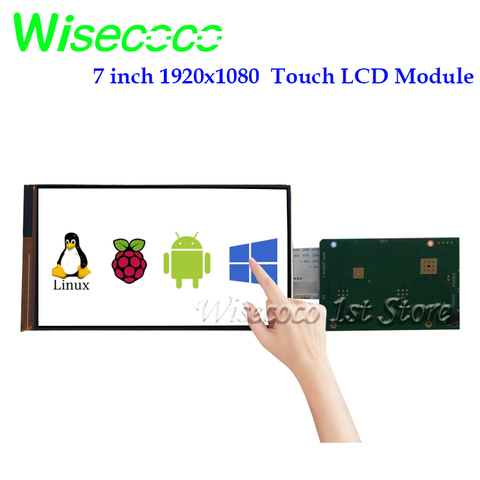Wisecoco 7 pouces 1920x1080 écran tactile capacitif TFT LCD Module affichage pour framboise Pi 3 B +/4b TV boîte de jeu Robot Nvidia ► Photo 1/6