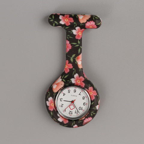 Montre de poche ajustable à motif de fleurs, broche à revers, or Rose, pour médecin et infirmière ► Photo 1/6