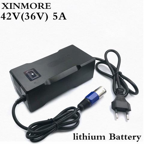 XINMORE – chargeur de batterie Lithium-ion 42V 5a, 36V 5a, pour Scooter, vélo, vélo, interrupteur, outil électrique, prise XLB, AC-DC ► Photo 1/6