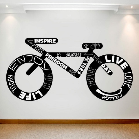 Grand autocollant mural autocollant art amovible classique vélo, vélo amant décoration de la maison chambre, chambre vinyle mur stick er2ce21 ► Photo 1/6