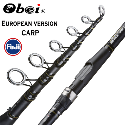 Obei Carpe Canne À Pêche 3.3 3.6m En Fiber De Carbone Télescopique Canne à pêche pesca 3.25lb Puissance 40-200g 11' 12' Dur Pôle Canne À Pêche ► Photo 1/6