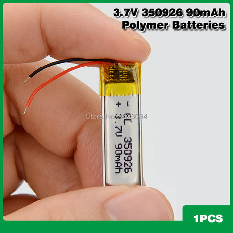 Batterie Lithium-polymère Rechargeable, 90mAh, 3.7V, 350926, li-ion, pour MP3, MP4, MP5, GPS, DVD, tablette, appareil photo Bluetooth ► Photo 1/6