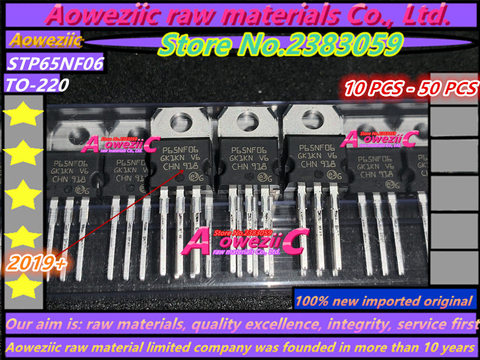 Aoweziic 2022 + 10 pièces 100% nouveau importé original STP65NF06 P65NF06 TO-220 MOS transistor 65A 60V ► Photo 1/2