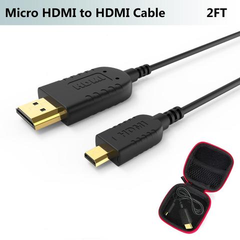 FOINNEX – câble Flexible Micro HDMI vers HDMI, 2 pieds, pour cardan GoPro Hero 7 Black, caméra Canon, stabilisateur, Certification CE ► Photo 1/6