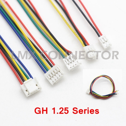 Connecteur de fil de câble 1.25mm JST | Série de 10 pièces 2P 3P 4P 5P 6P 7P 8P GH1.25 avec serrure 150MM 28AWG remplacement à une extrémité JSTA1257 ► Photo 1/6