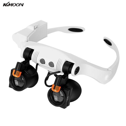 KKMOON – Loupes pour les yeux portables, Style lunettes, mains libres, grossissements multiples avec LED lumières ► Photo 1/6