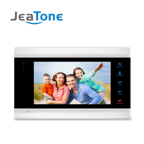 JeaTone 7 pouces moniteur intérieur vidéo porte téléphone sonnette interphone système enregistrement vidéo Photo prise argent montage mural ► Photo 1/6