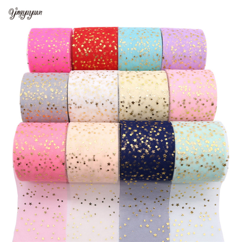 Tulle confettis à paillettes, couleur étoile, 6cm, 25Yards, décoration de gâteau, anniversaire, mariage, décoration à faire soi-même ► Photo 1/6