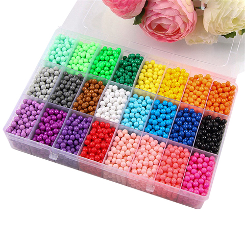 Nouveau bricolage perles de pulvérisation d'eau 6000 pièces 24 couleurs recharge perles puzzle ensemble de cristal jeux de balle 3D jouets magiques faits à la main pour les enfants ► Photo 1/6