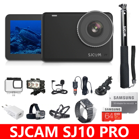 Caméra d'action étanche SJCAM SJ10 Pro gyroscope EIS Supersmooth 4K 60FPS WiFi à distance 1300mAh batterie Ambarella H22 puce 10m corps DV ► Photo 1/6