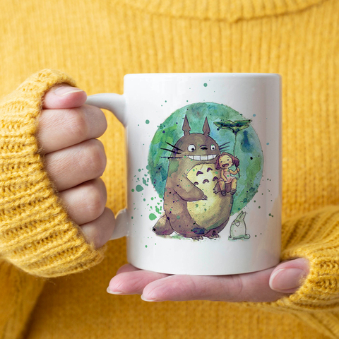 Cure Totoro amoureux café cadeau tasse 11oz dessins animés en céramique créative lait thé tasse ► Photo 1/6