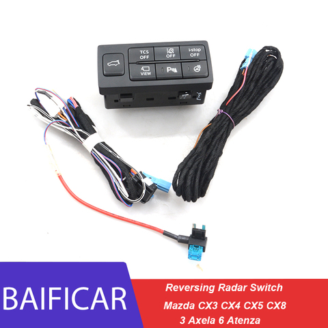 Baificar – interrupteur de Radar de recul, interrupteur de coffre arrière, bouton d'avertissement de sortie de voie, pour Mazda CX3 CX4 CX5 CX8 3 Axela 6 Atenza ► Photo 1/6