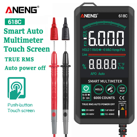 ANENG-multimètre numérique 618C intelligent tactile, barre analogique cc True RMS testeur automatique, condensateur de Transistor professionnel, testeur NCV ► Photo 1/6