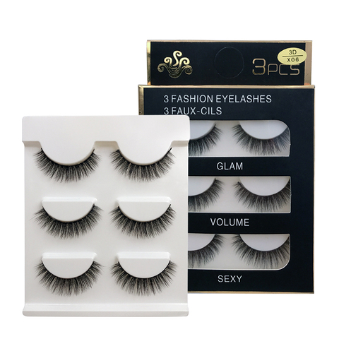 MEISHENJIE-faux-cils naturels, extension pour les paupières, maquillage pour les yeux, épais, en vison, doux, 3 paires ► Photo 1/6