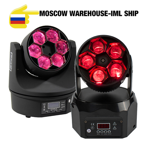 Éclairage de scène à LED faisceaux + lavage des Six yeux d'abeilles 6x15W RGBW DMX512, éclairage de scène, parfait pour fête DJ, discothèque, discothèque et discothèque ► Photo 1/6