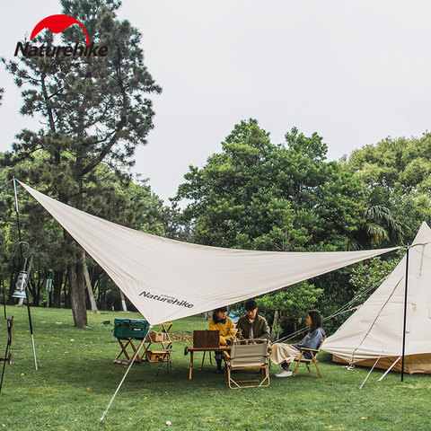 Naturerandonnée heureux Camping haute qualité coton soleil abri rhombique auvent 62.8*41.6m grande surface en plein air fête tente ombre hamac ► Photo 1/6