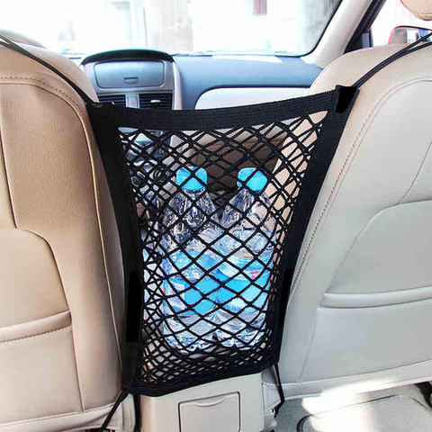 Sac de rangement pour siège arrière de voiture, sac de coffre en filet élastique pour Hyundai Solaris Accent Elantra Santa Fe Tucson Getz I30 Ix35 I20 ► Photo 1/6
