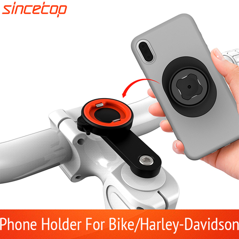 Support de téléphone de vélo en aluminium, adaptateur de pâte rotatif à montage rapide, support de guidon de vélo de montagne GPS pour support harley-davidson ► Photo 1/6