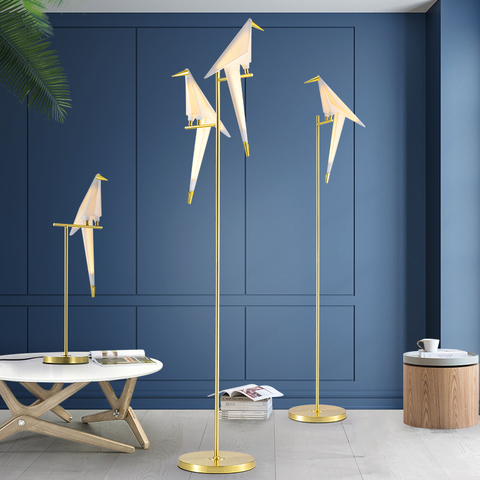 Lampe autoportante avec oiseau Origami, design nordique, création artistique d'intérieur décoratif d'intérieur, idéal pour un salon, une chambre à coucher, une Table ou un bureau ► Photo 1/6