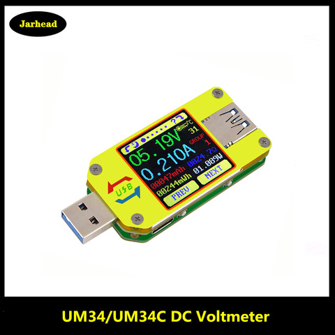UM34/UM34C UM25 UM24C USB 3.0 type-c voltmètre cc ampèremètre tension courant compteur batterie Charge mesure câble résistance testeur ► Photo 1/6